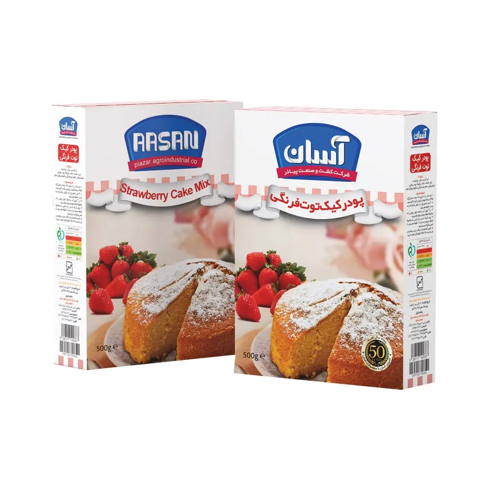 پودر کیک توت فرنگی آسان 